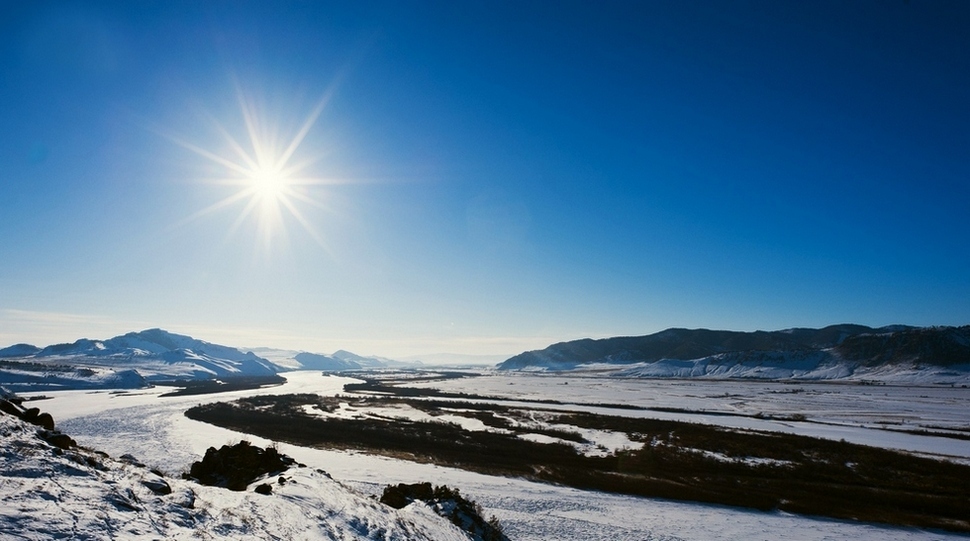 Sonne über der Selenga!