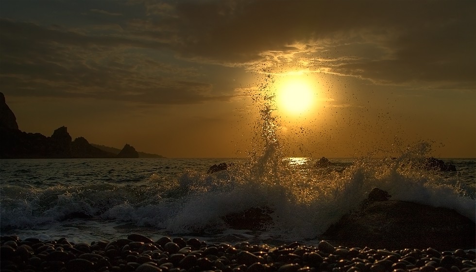 darüber, wie die Sonne gebadet ...
