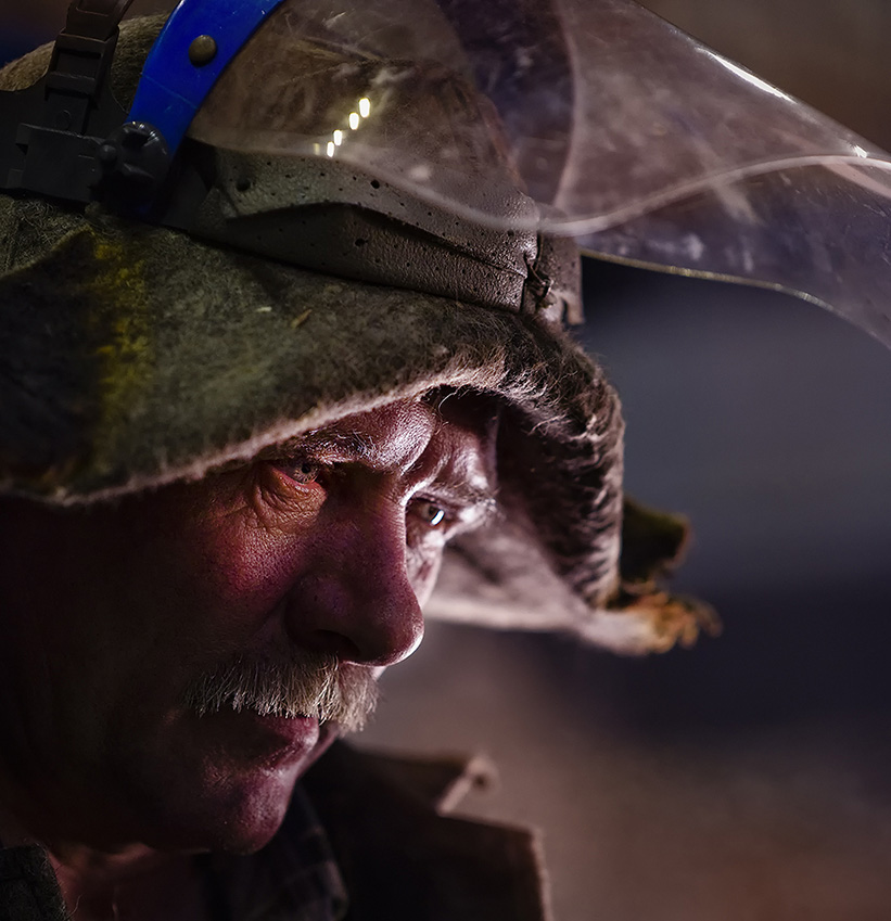 Porträt eines Hochofens.