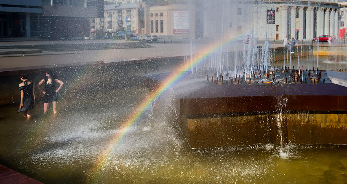 Ein heißer Tag in Jekaterinburg.