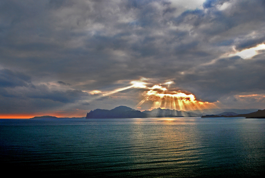 Sonnenuntergang Dusche von Sonnenlicht ...
