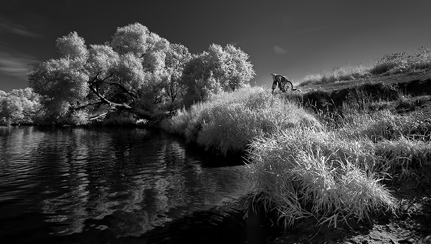 Landschaft mit dem Fahrrad