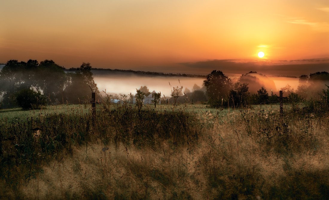 nebligen Fluss ... ein neuer Tag im August