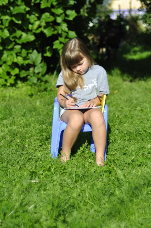 Porträt auf dem Rasen