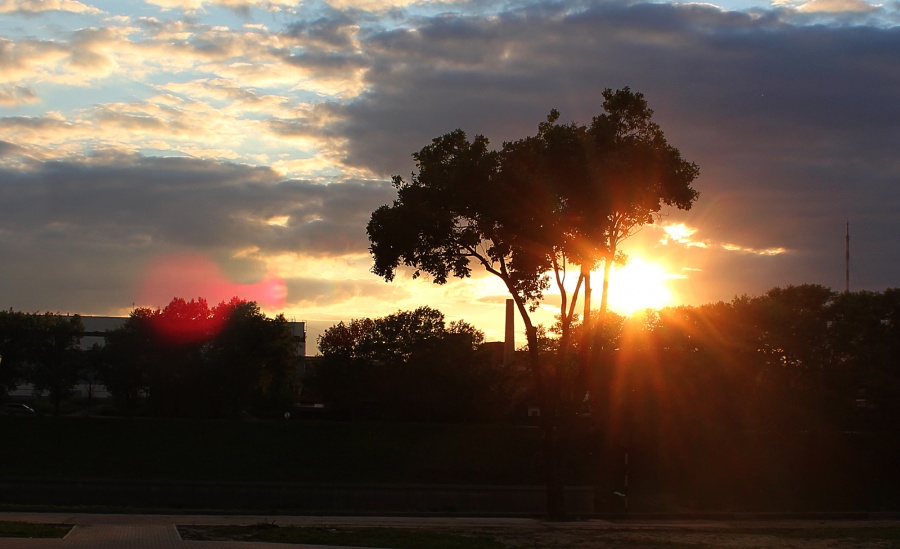 Stadt Sonnenuntergang