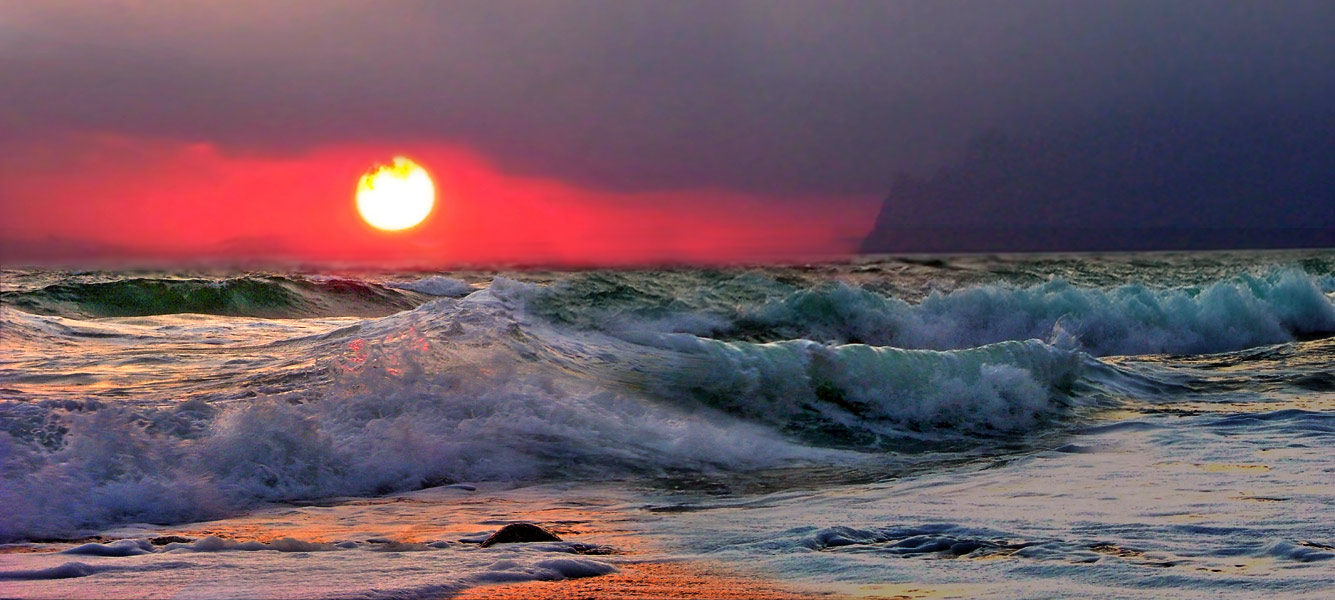Rückgang in den letzten Strahlen der Sonne
