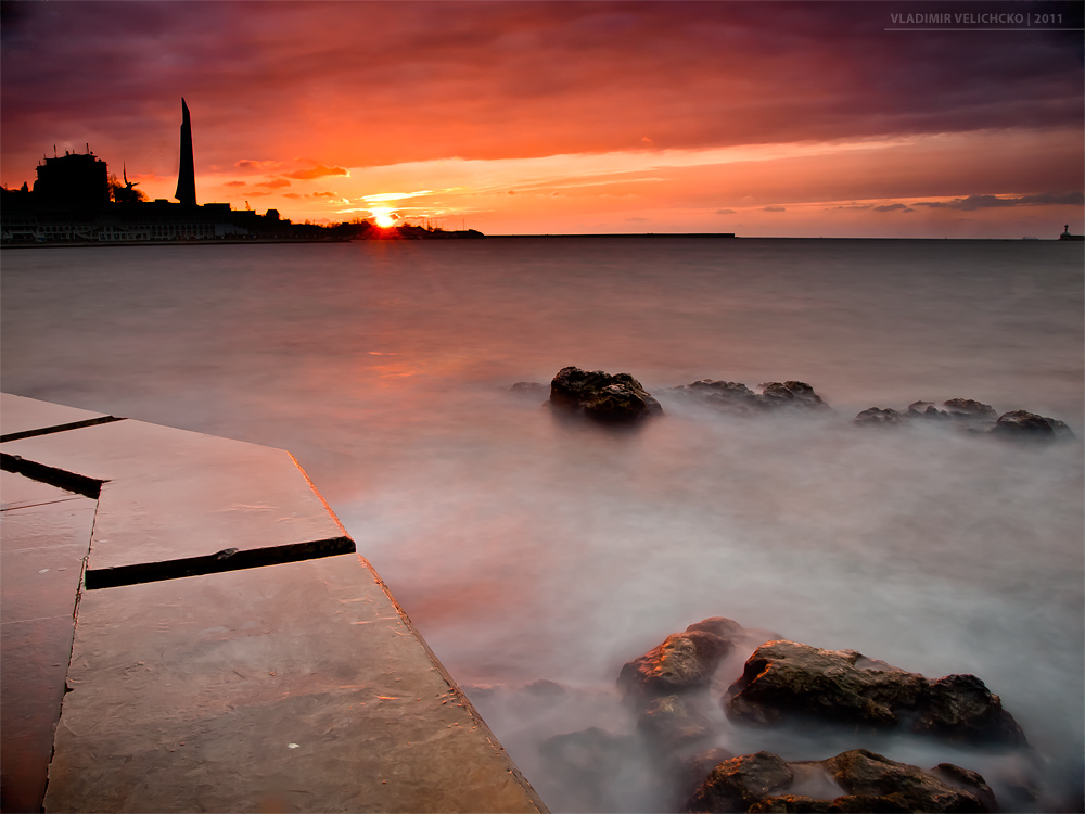 Sonnenuntergang am Hafen