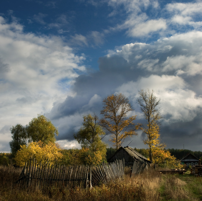 Herbst kam in das Dorf