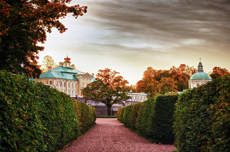 bei Sonnenuntergang im Park