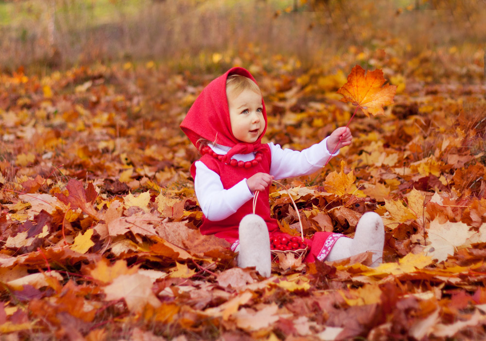 Goldilocks in den herbstlichen Wald