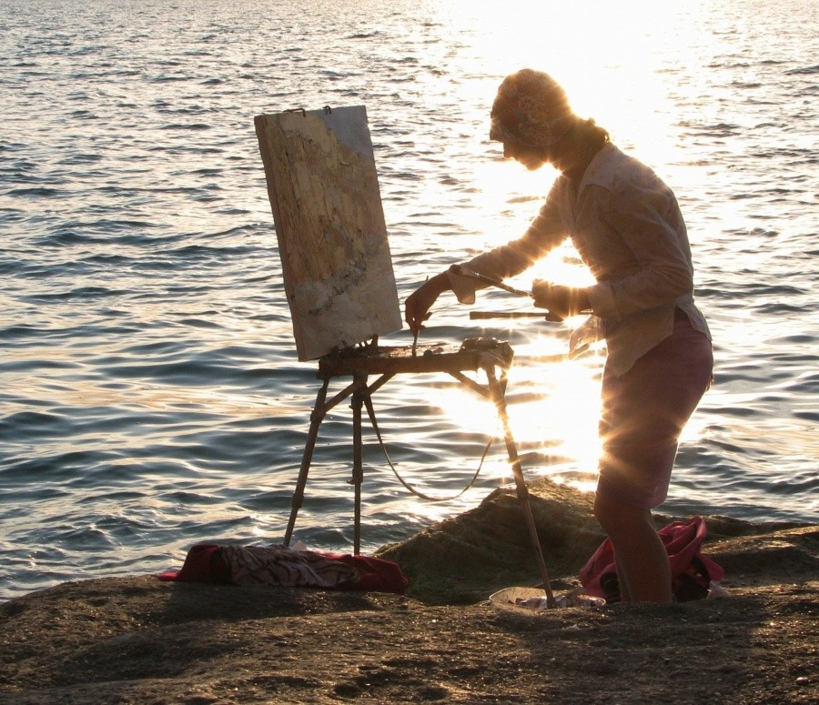 Maler, tauchen Sie Ihre Hände ...