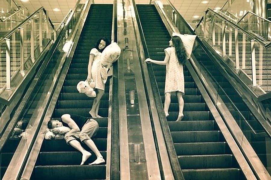 eine Reihe von "Sleepy People"