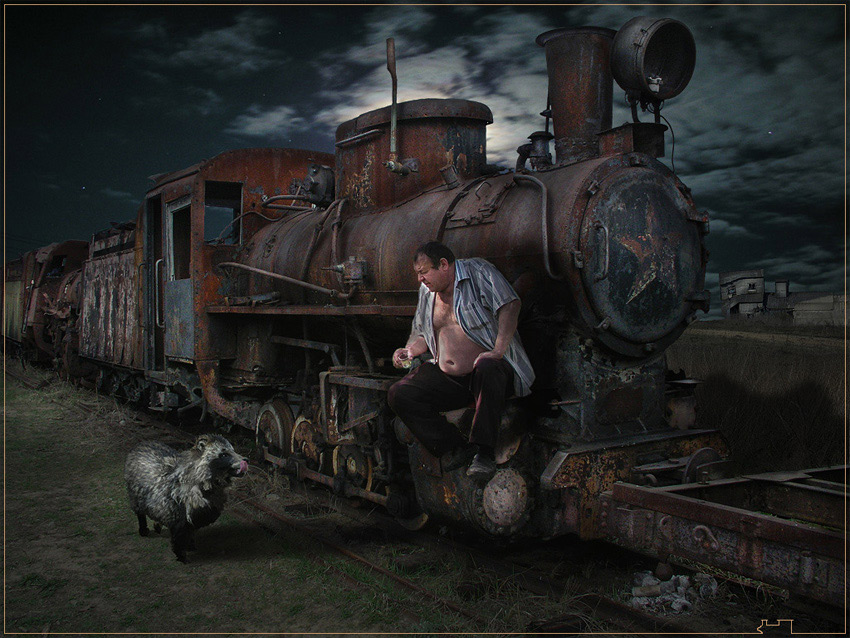 Warten Sie eine Minute, der Motor!