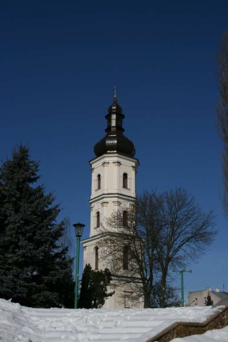 Der Glockenturm der Kirche der Franziskaner in Pinsk