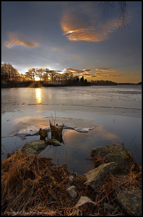 über den Frühling Sonnenuntergang ......