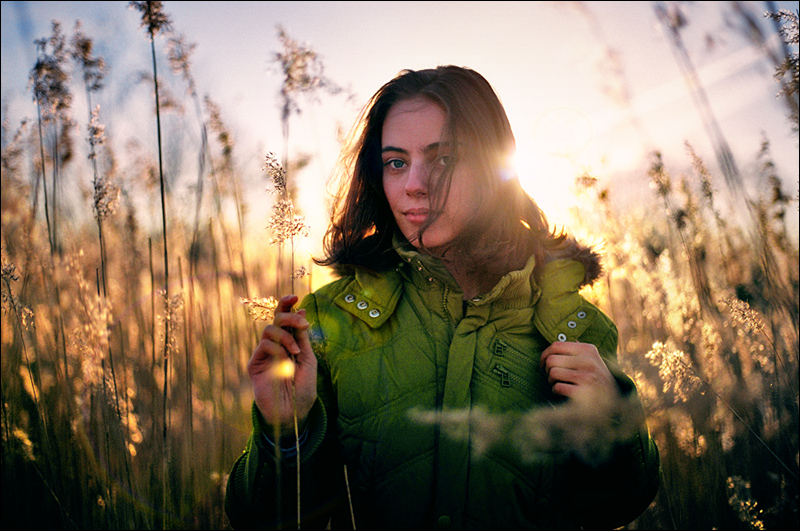 Porträt man am Abend guten Tag