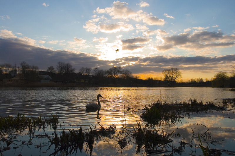 April Sonnenuntergang
