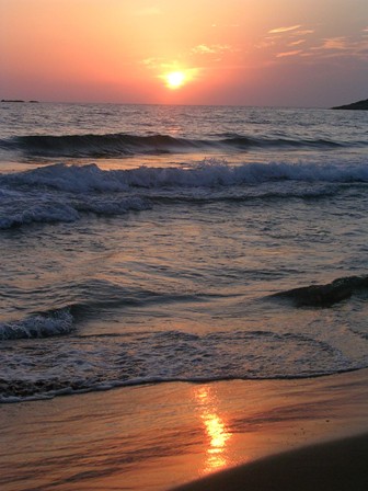 Sonnenuntergang auf dem Sand
