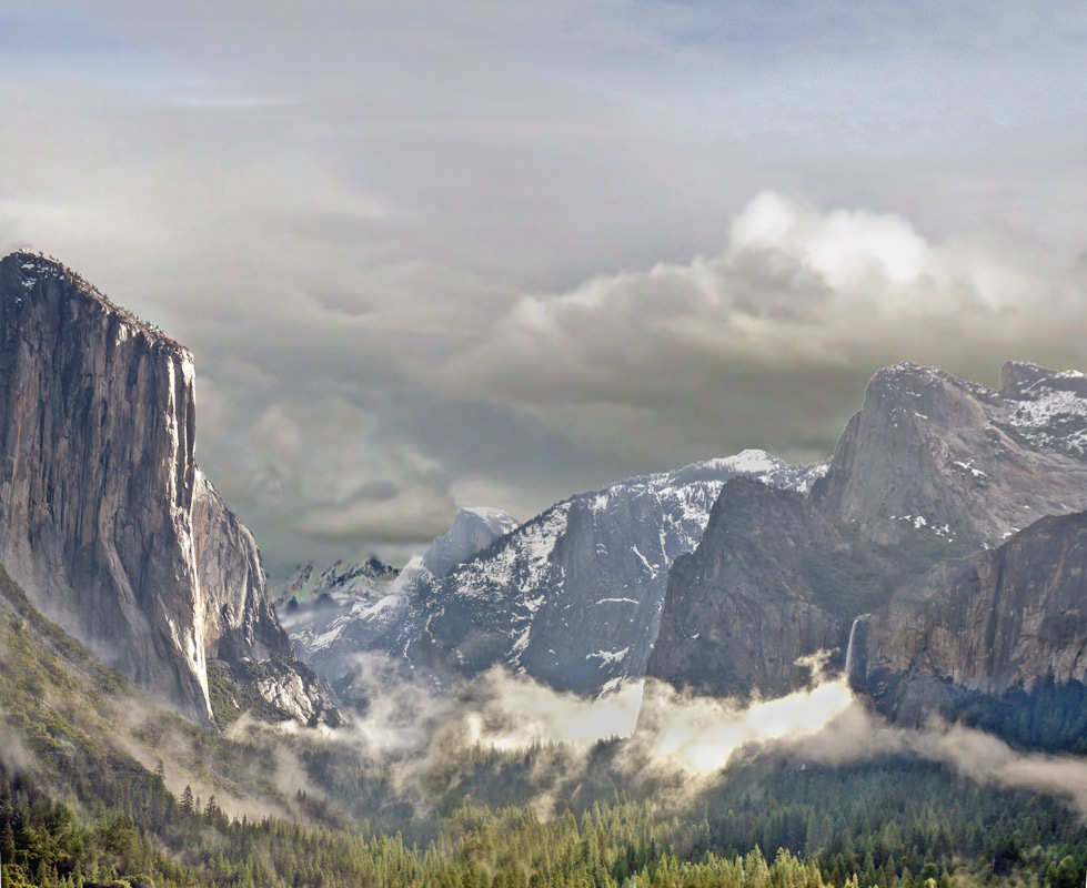 nebligen Morgen Yosimiti