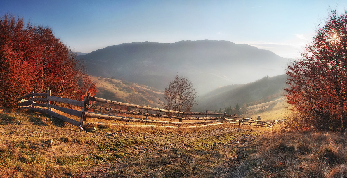 Herbst-Sonnenuntergang
