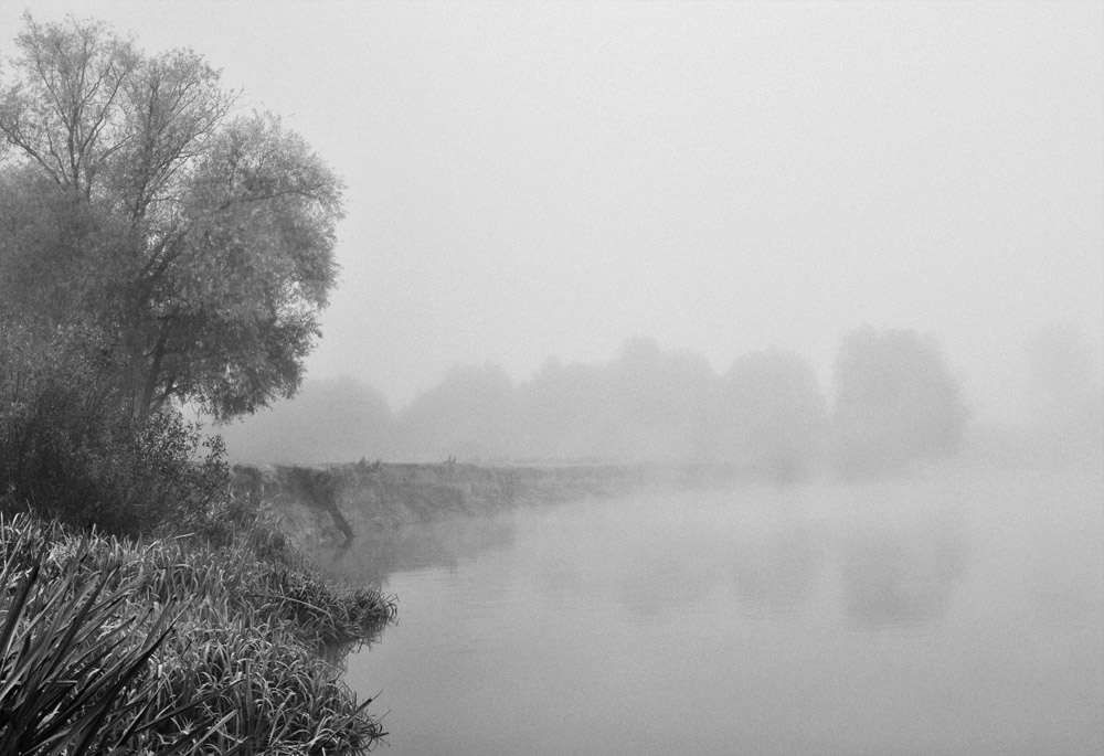 Nebel über dem Fluss