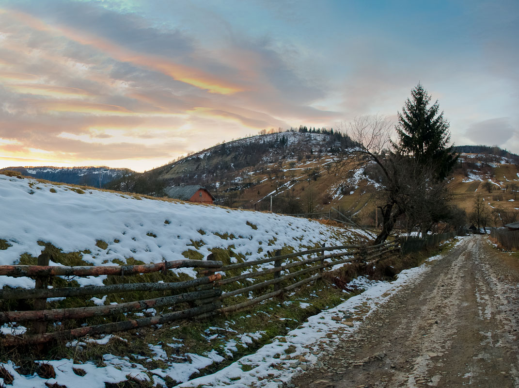 Carpathian Weihnachten Sunset