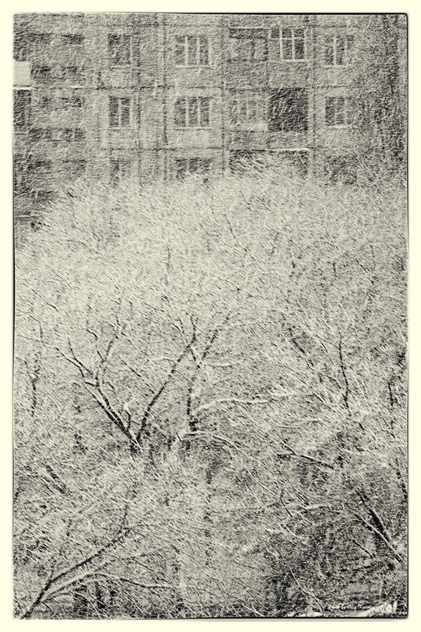 Der Schneesturm in der Stadt ...