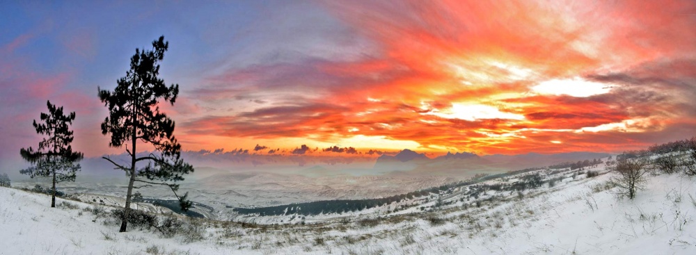 Sonnenuntergang im Winter Fantasie