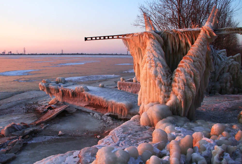 In den Strahlen der Morgendämmerung.