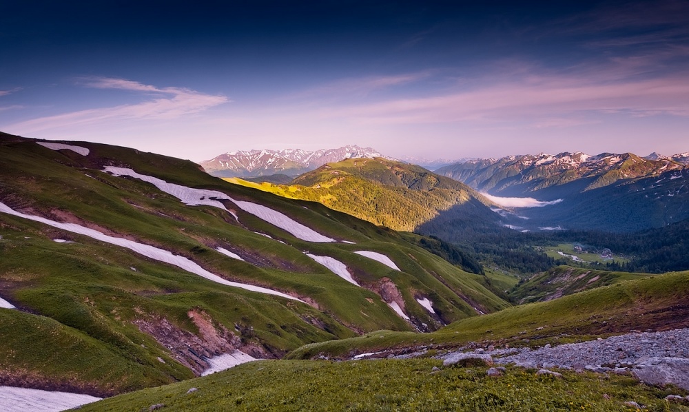 Evening Aufstieg aus dem Tal zum Pass - 2