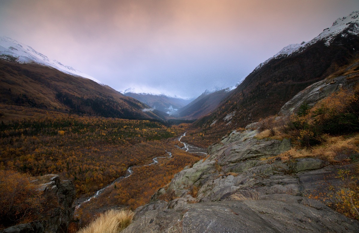 Tal Flüsse und Gletscher