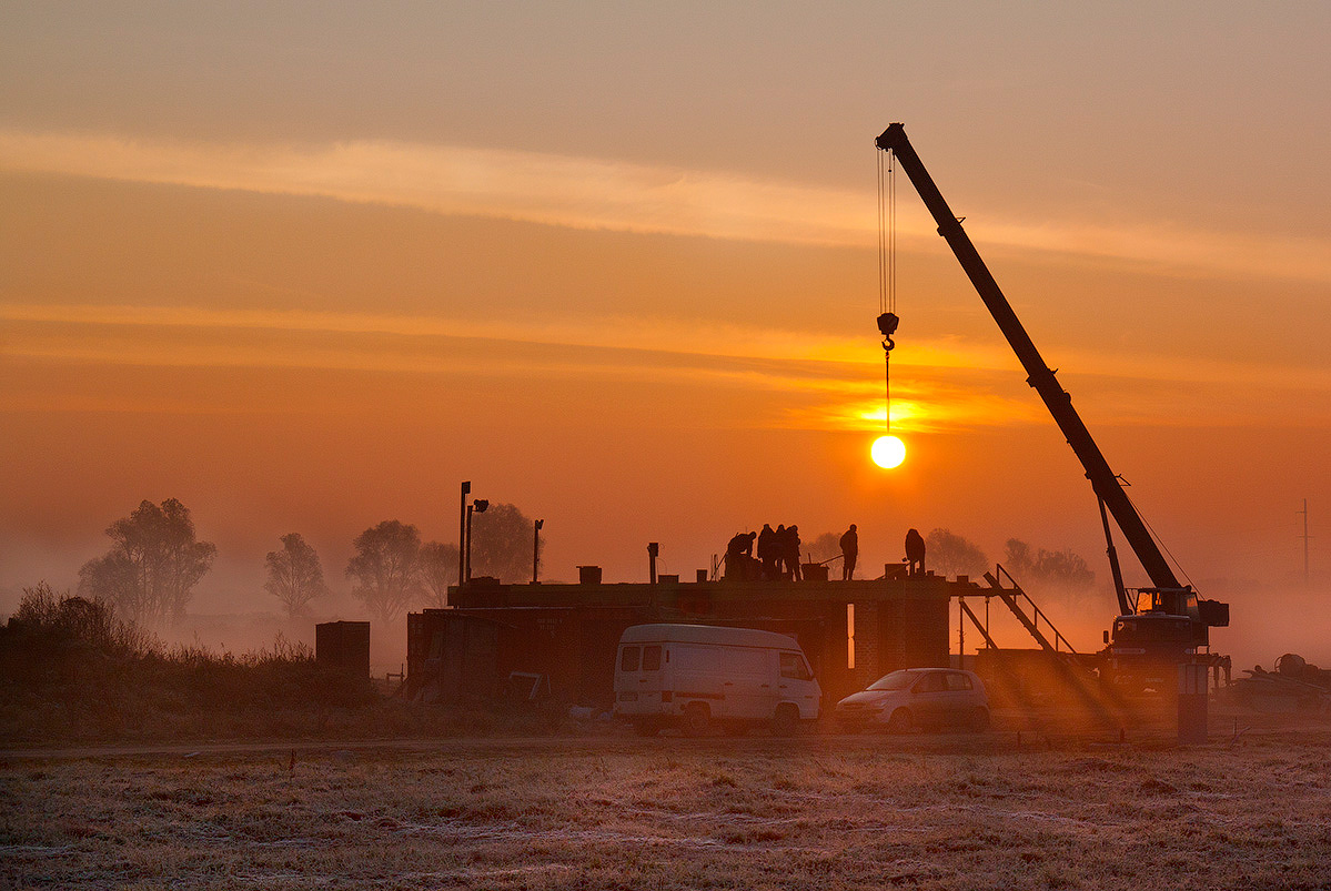 Morgen auf der Baustelle