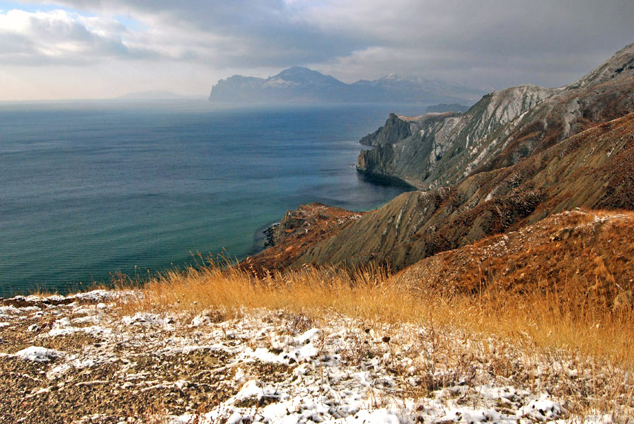 Gold-Pulver Schnee fallen ...