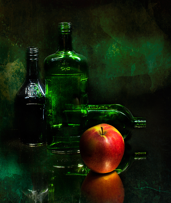 studieren mit einem Apfel in der grünen Taste