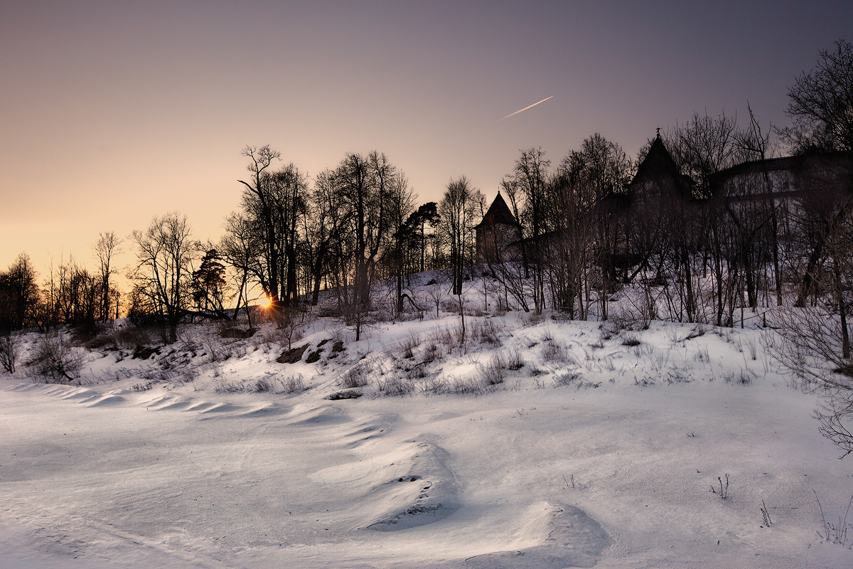 Tempel in der Abenddämmerung