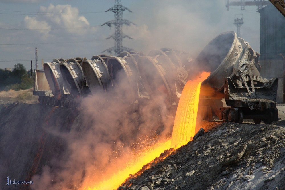 Entladung von Schlacke