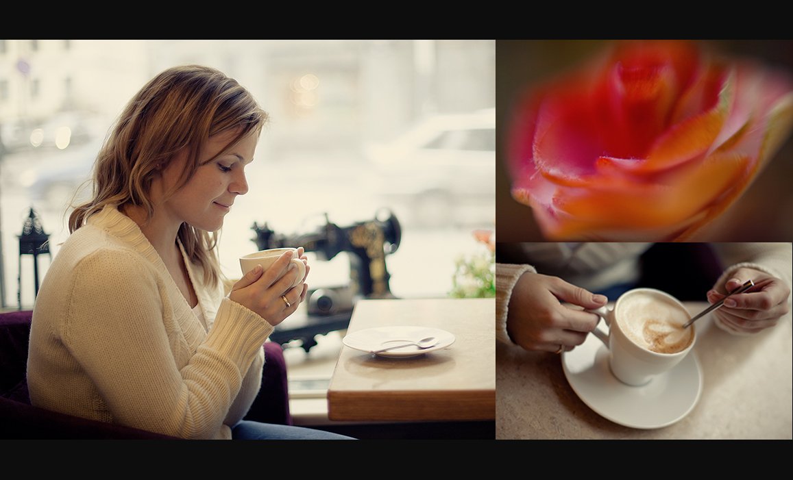 Mädchen mit einer Tasse Kaffee!