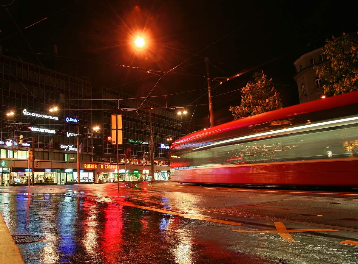 Evening Tram in Bern.