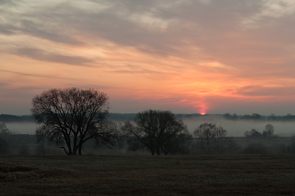 Dämmerung leuchtet rot