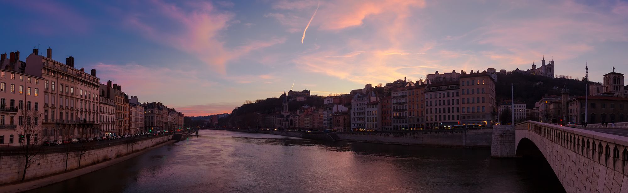 Sunset panorama of Lyon