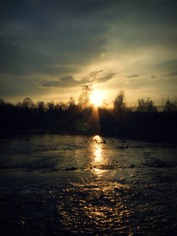 in den Farben des Sonnenuntergangs