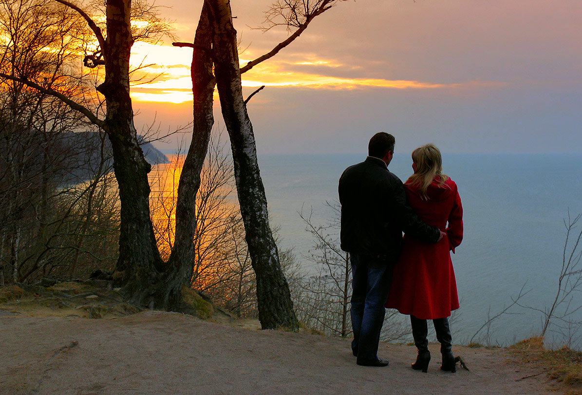Sehen Sie den Sonnenuntergang