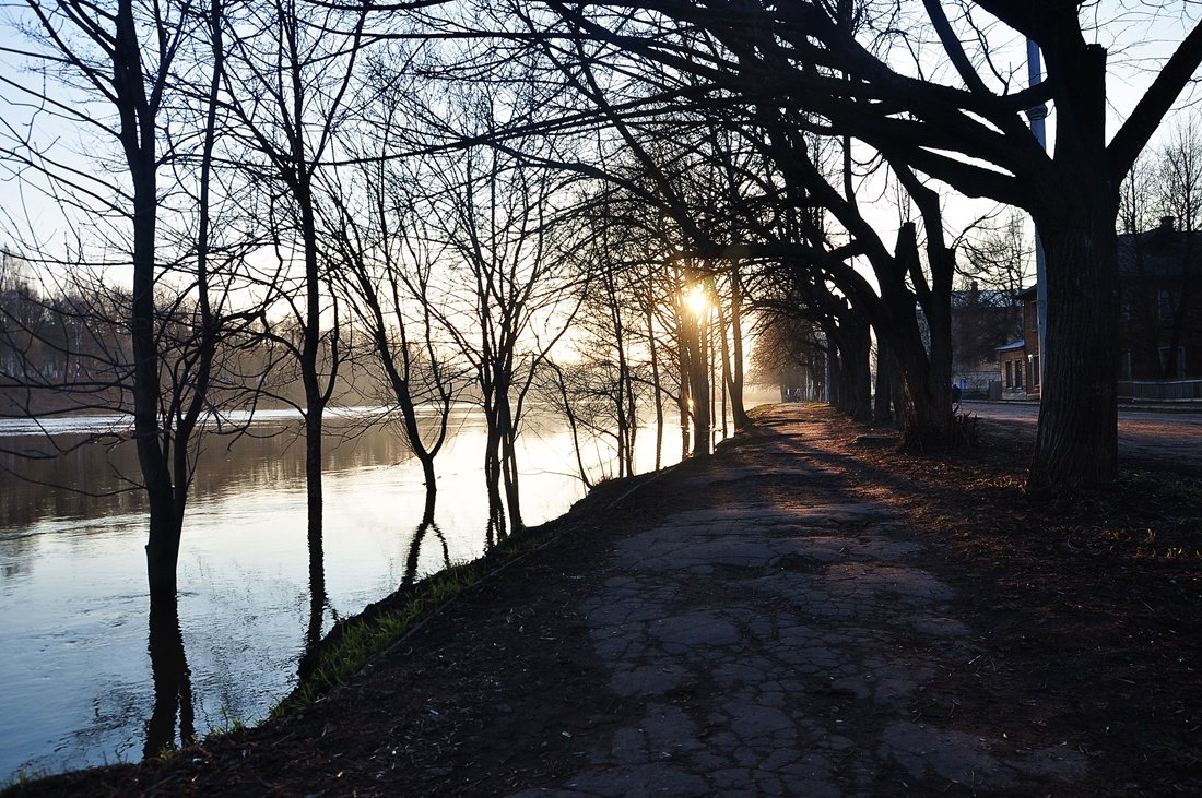 River Sonnenuntergang