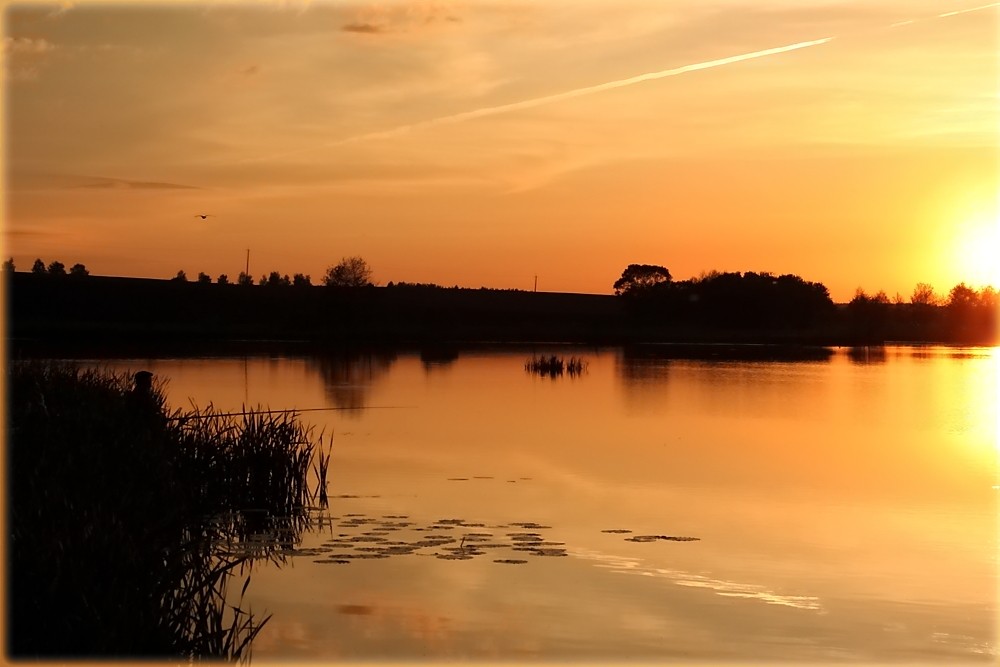 Angeln bei Sonnenuntergang