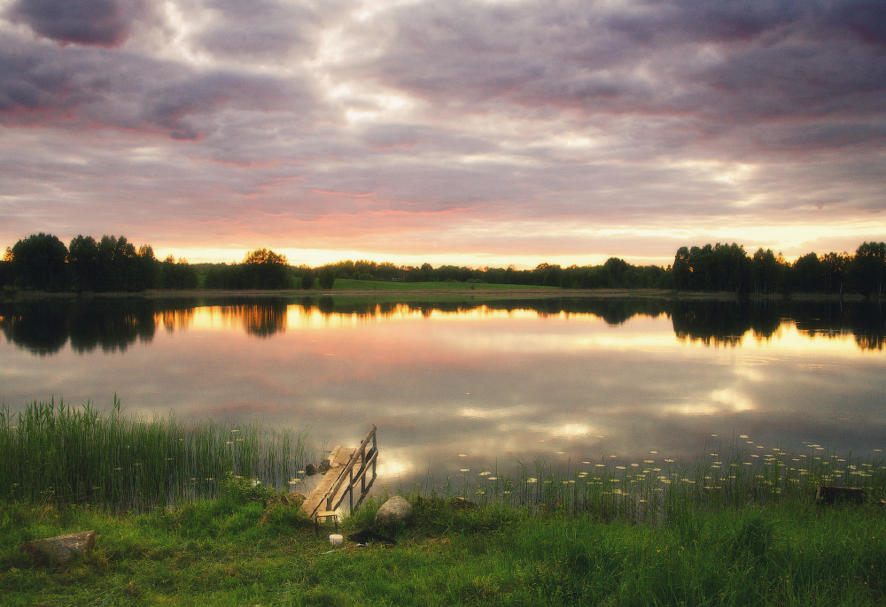 Frühling Sonnenuntergang ......