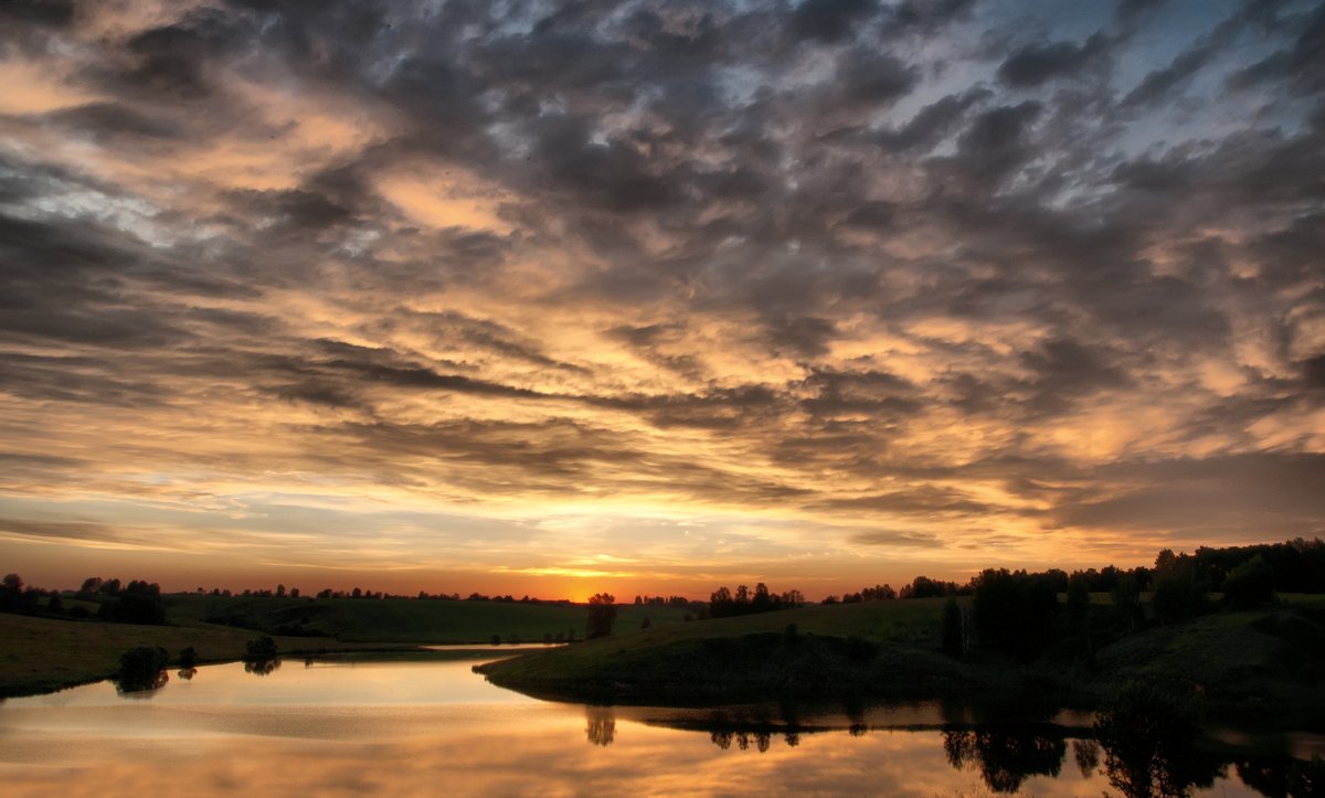 "Sonnenuntergang über dem See"