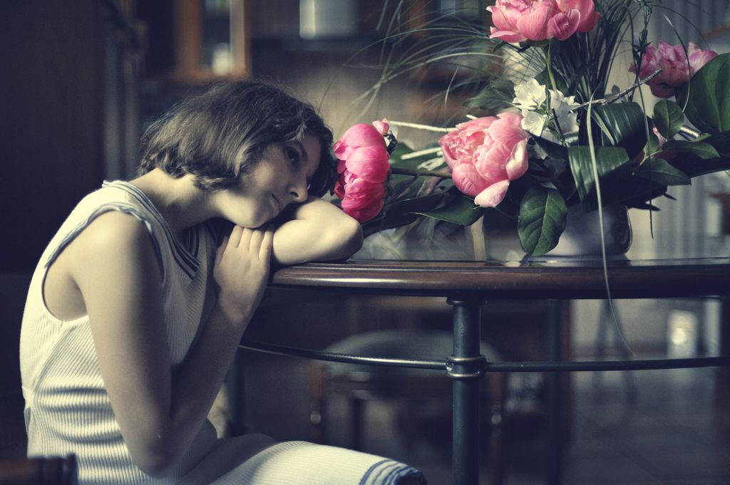 Porträt von einem Blumenstrauß.