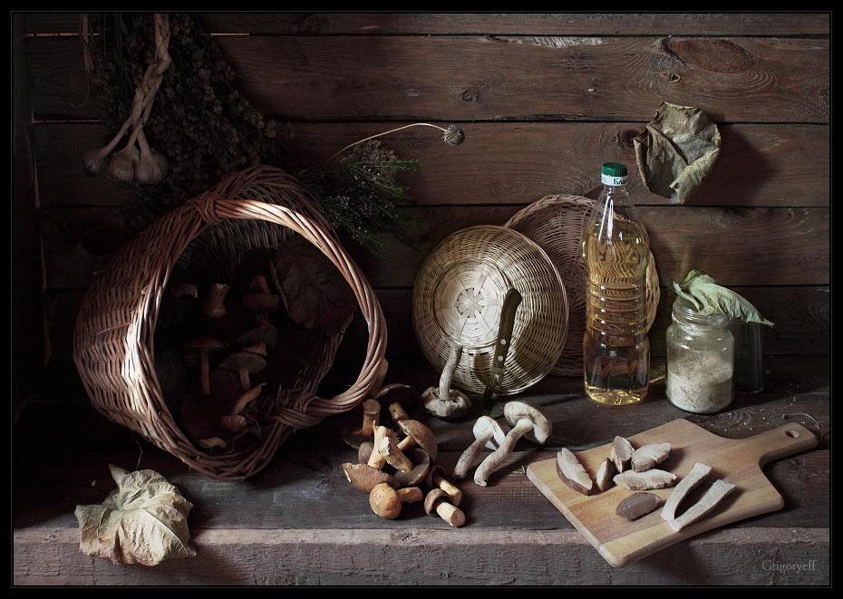 Stillleben mit Pilzen