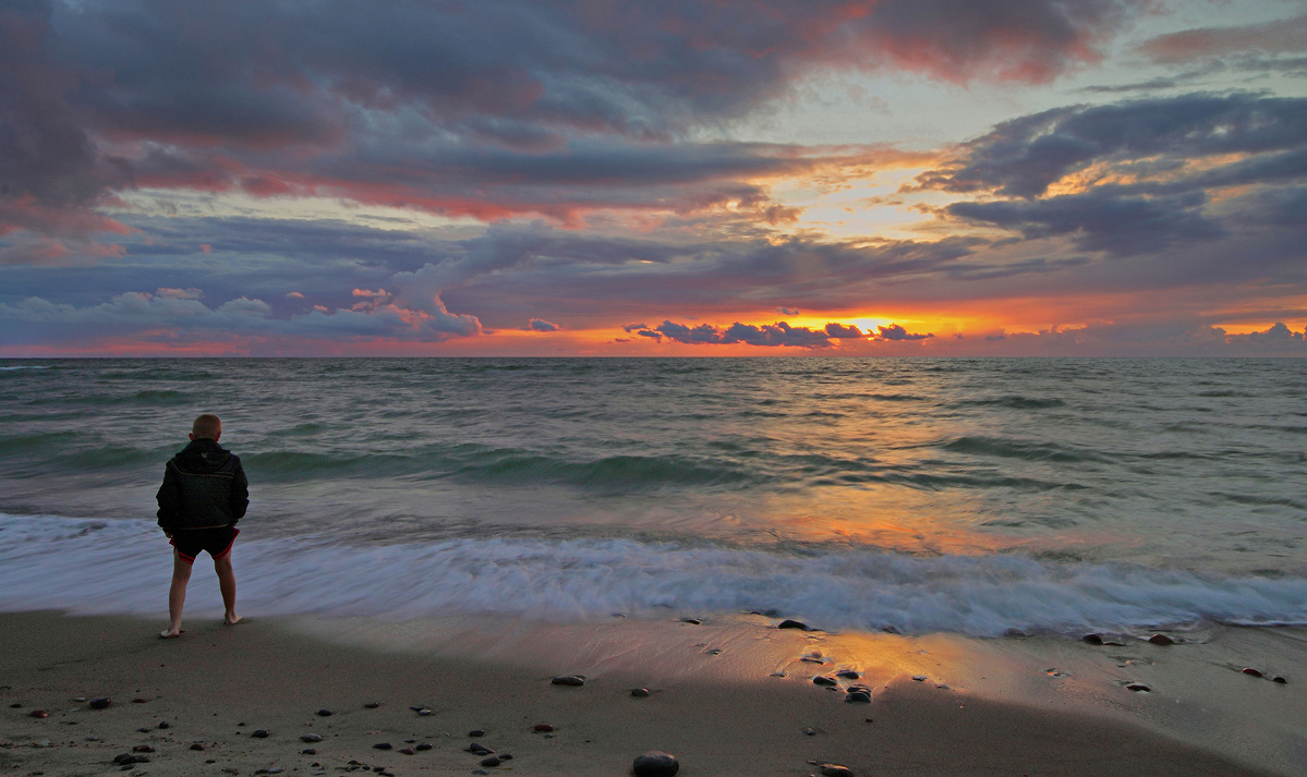 Sehen Sie den Sonnenuntergang