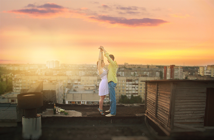 Auf dem Dach